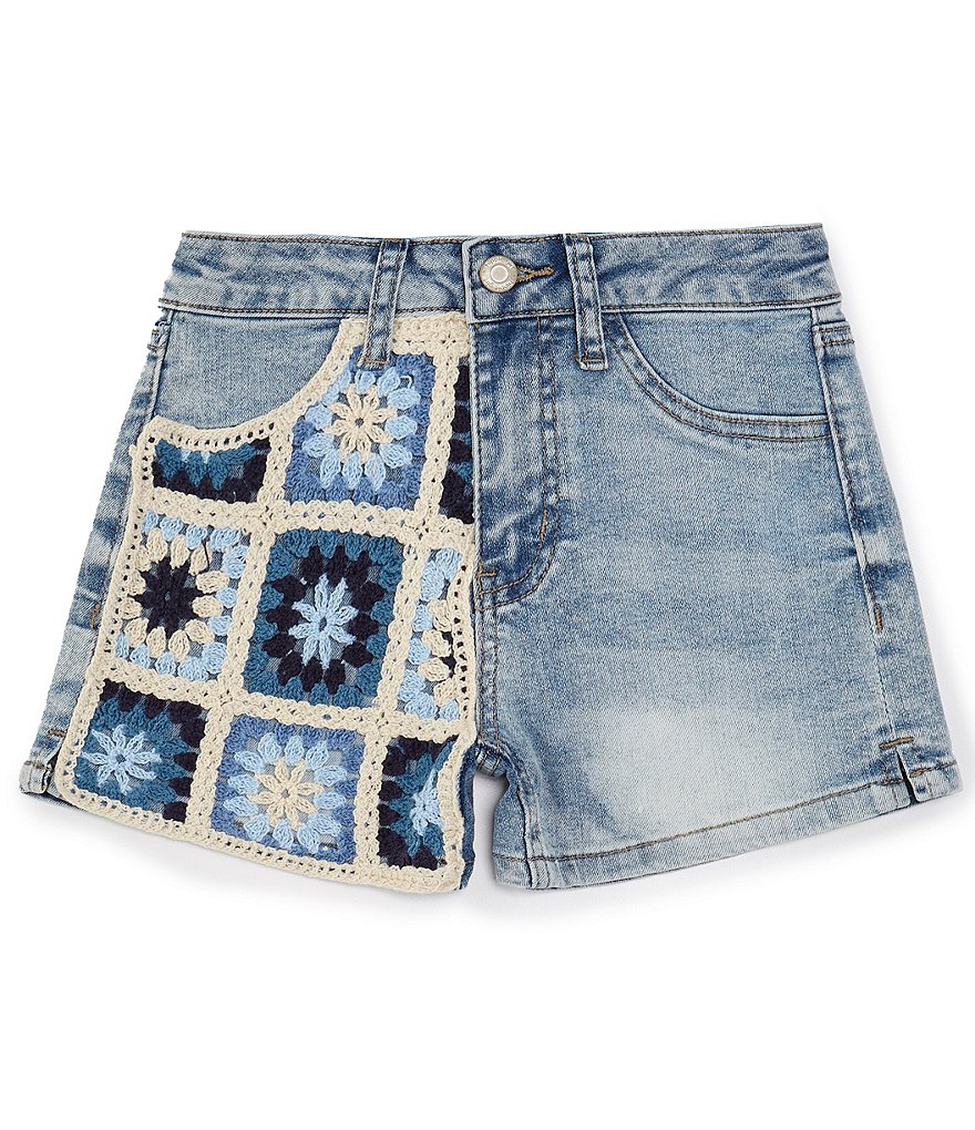 Джинсовые шорты крючком для девочек-хиппи для больших девочек 7–16 лет Hippie Girl, синий