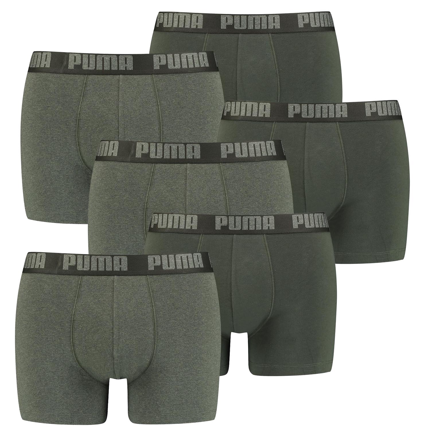 Боксеры Puma Boxershorts PUMA BASIC BOXER 6P, цвет 038 - Green Melange
