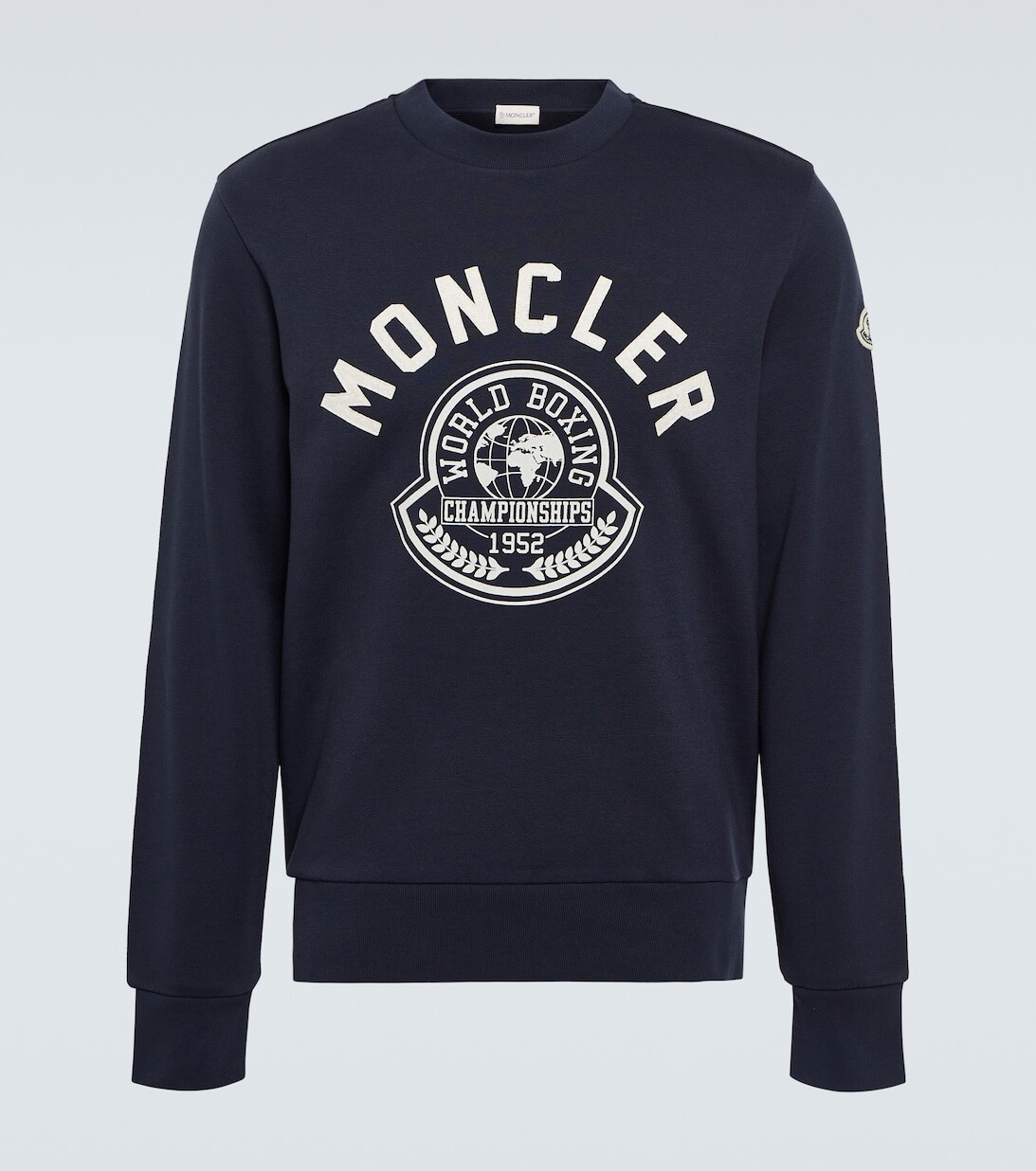 

Толстовка из смесового хлопка и флиса с логотипом Moncler, синий