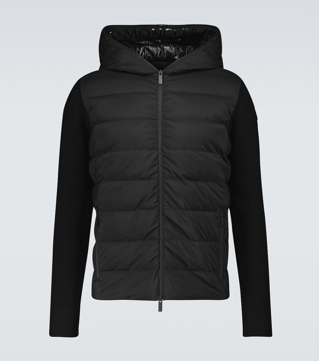 

Кардиган из двух тканей с капюшоном Moncler, черный