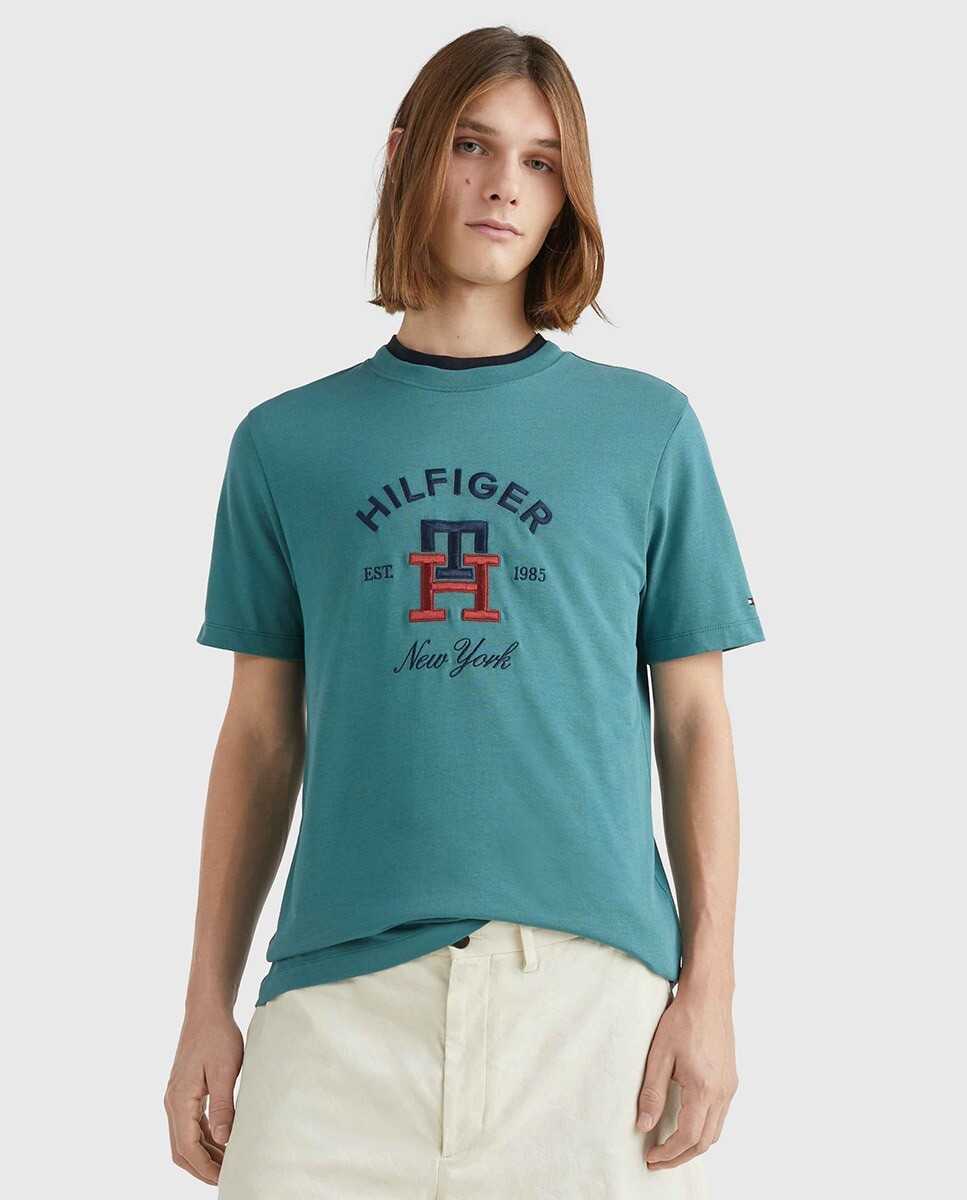 

Мужская футболка с логотипом MONOGRAM, короткими рукавами и большими размерами Tommy Hilfiger, зеленый