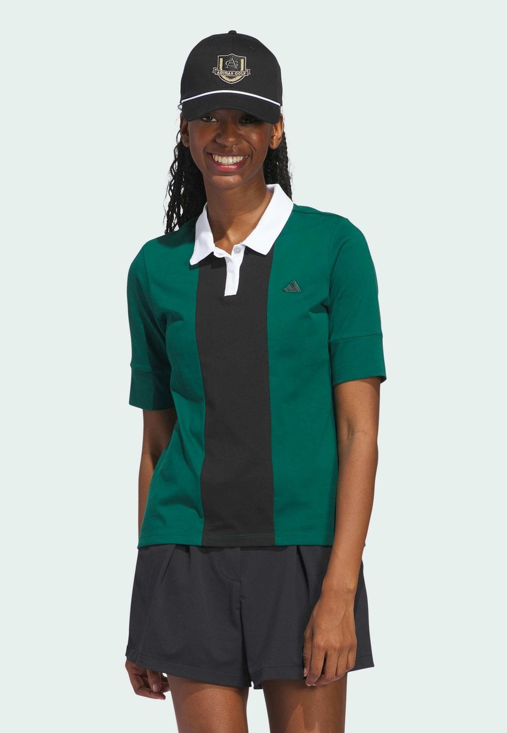 Рубашка-поло GO-TO STRIPE SHORT SLEEVE adidas Golf, цвет collegiate green