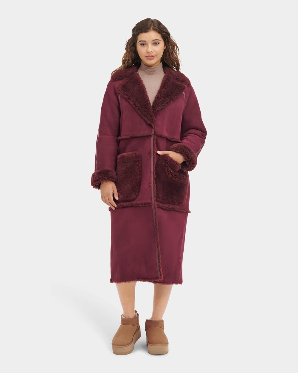 

Пальто Fayre Twinface Sheepskin Coat UGG, красный