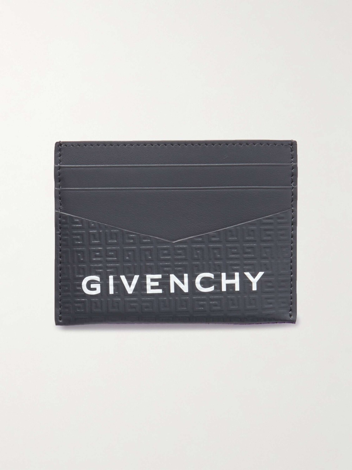 

Кожаный картхолдер с тиснением логотипа GIVENCHY, серый