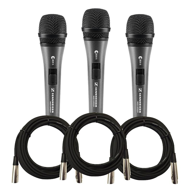 Динамический вокальный микрофон Sennheiser e835 Dynamic Mic (3-pack) комплект микрофонов sennheiser e835 dynamic mic 3 pack