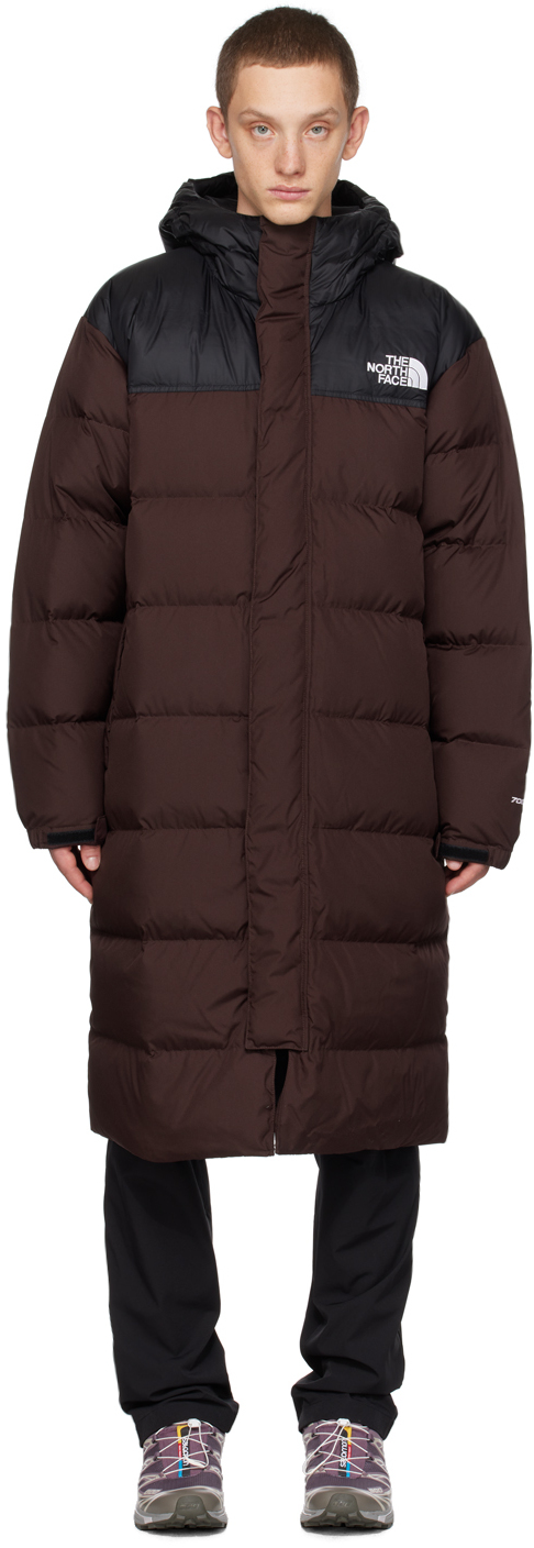 

Коричневый и черный пуховик The North Face Nuptse