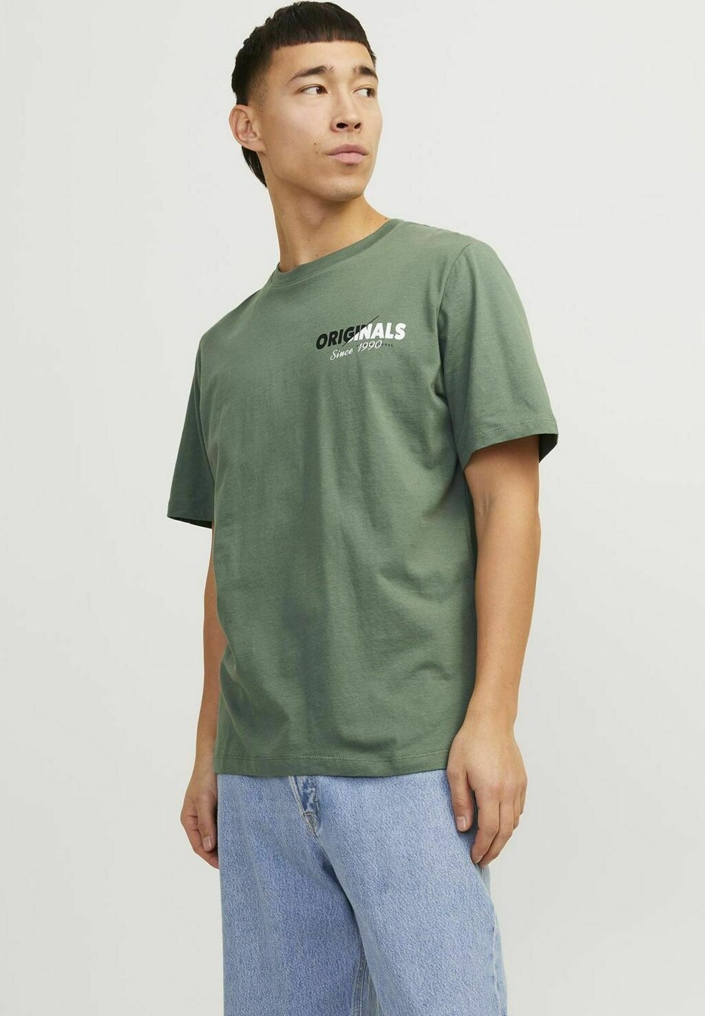 

Футболка с принтом Jack & Jones, зеленый меланж