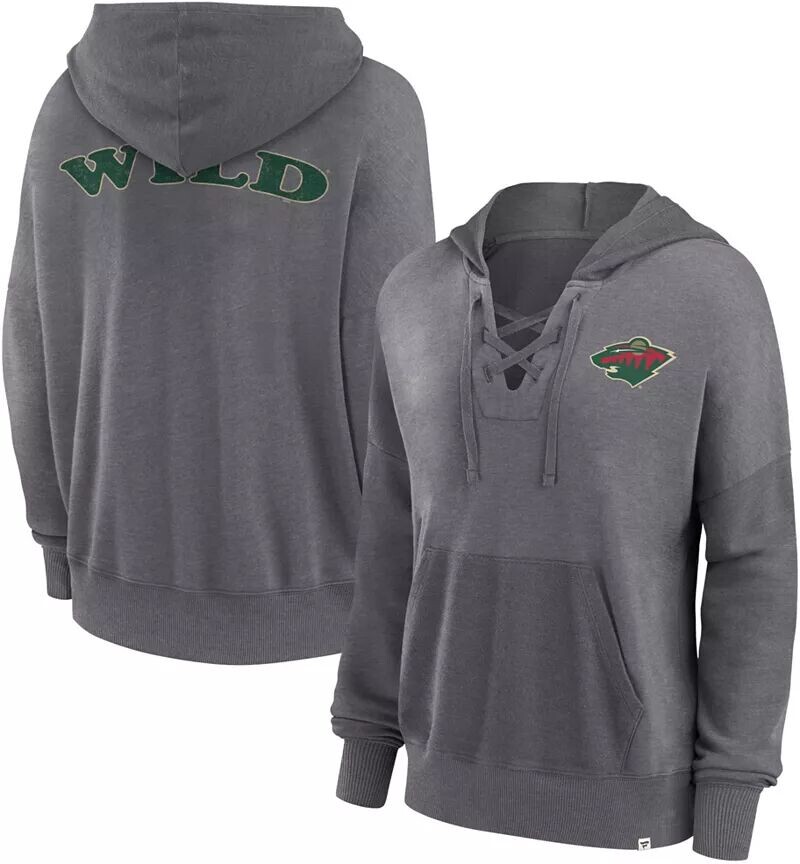 

Женская серая пуловер с капюшоном НХЛ Minnesota Wild Snow Wash серая