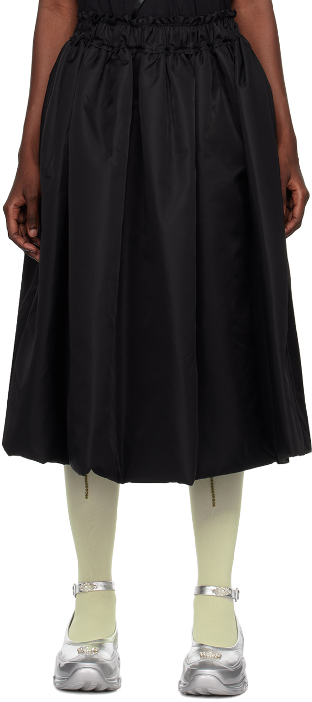 Черная эластичная юбка-миди Simone Rocha