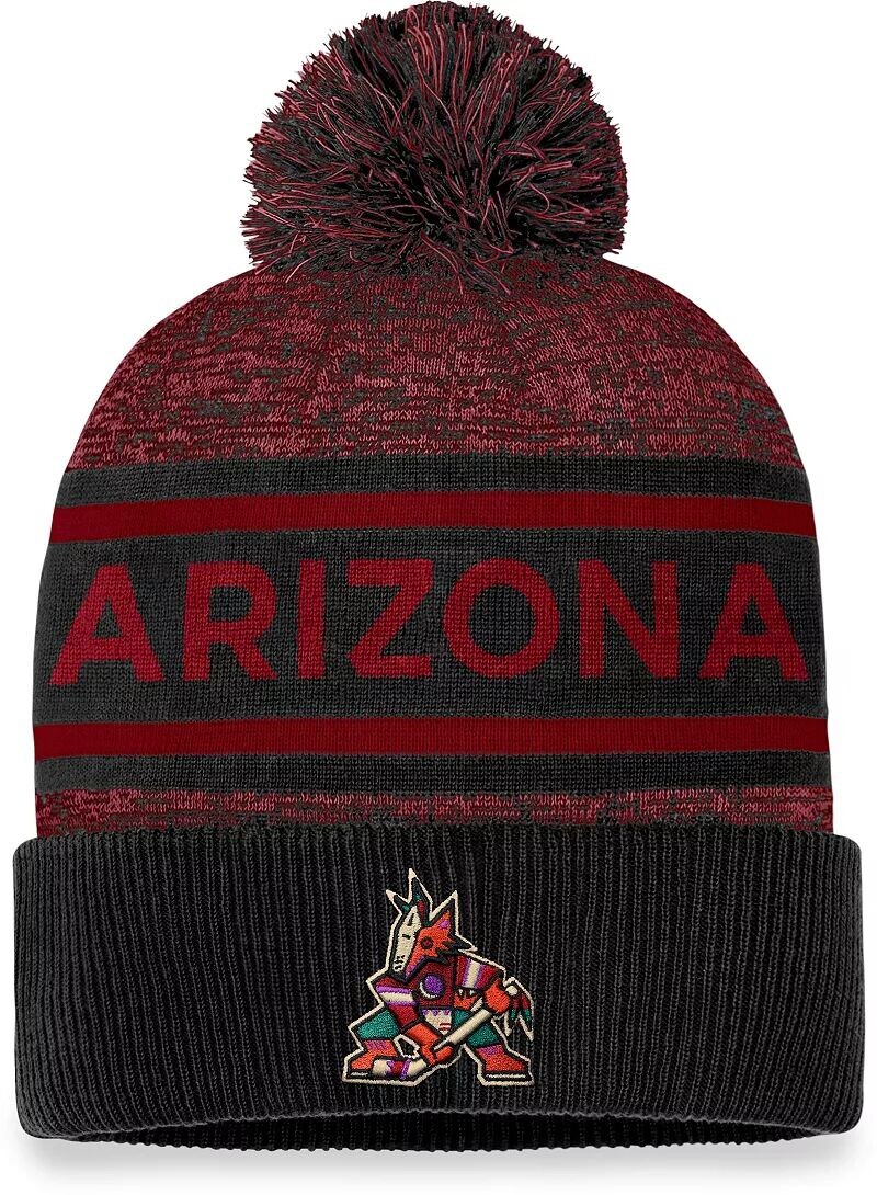 

Черная шапка с манжетами с помпонами NHL Arizona Coyotes 2023 Authentic Pro Rink