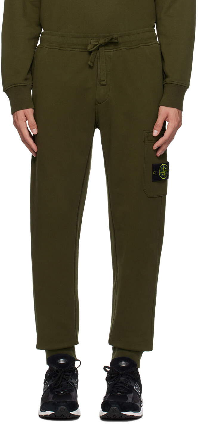 

Спортивные штаны цвета хаки на шнурке Stone Island