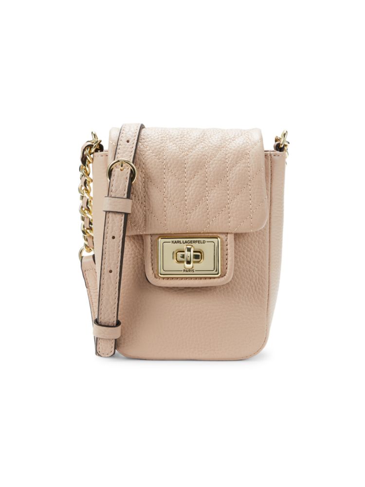Кожаная сумка через плечо Agyness Karl Lagerfeld Paris, цвет Shell