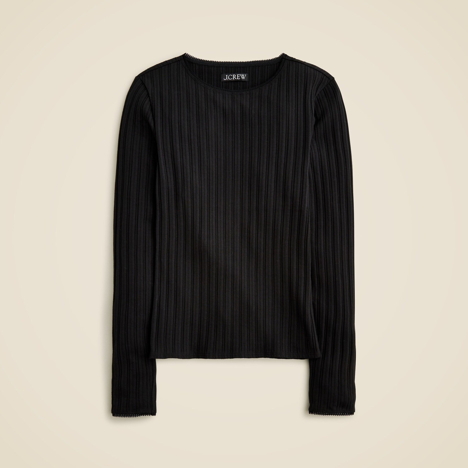 

Футболка с длинными рукавами и ажурным узором J.Crew, черный