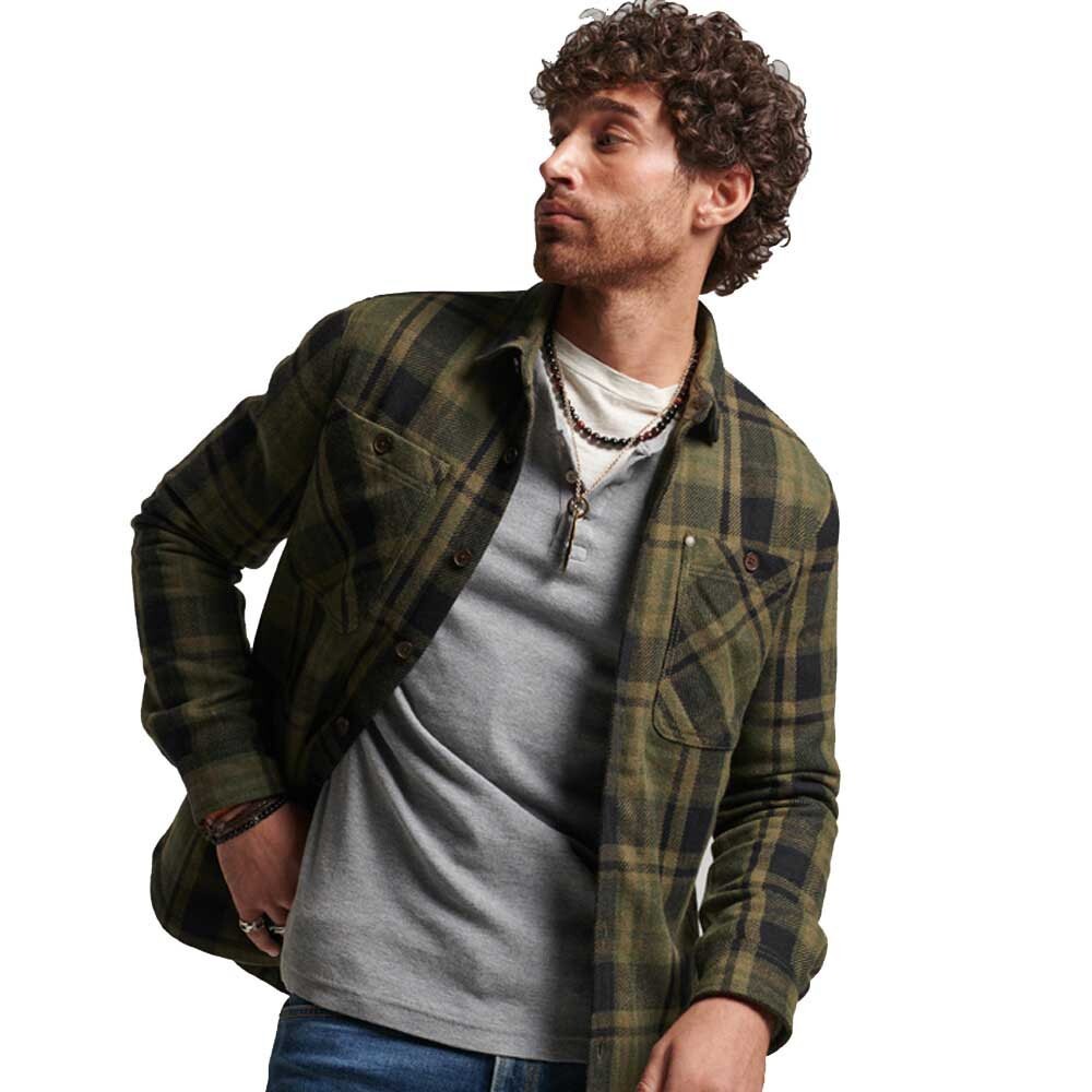 

Рубашка Superdry Merchant Quilted, зеленый