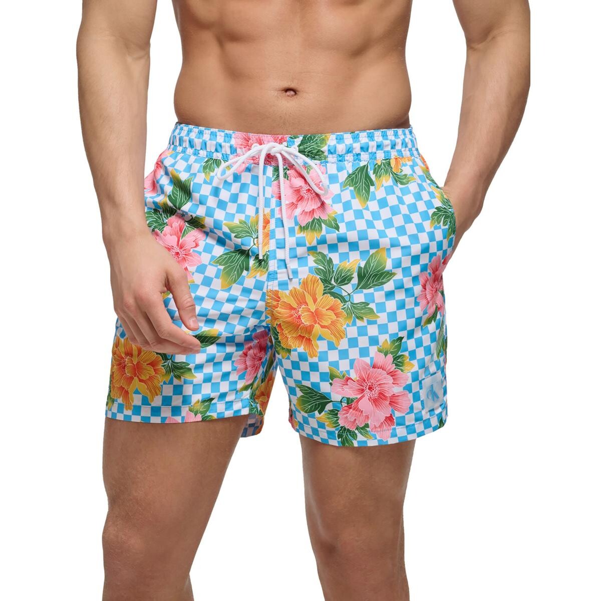 

Мужские быстросохнущие плавки с цветочным принтом Calvin Klein, цвет Light Blue Multi