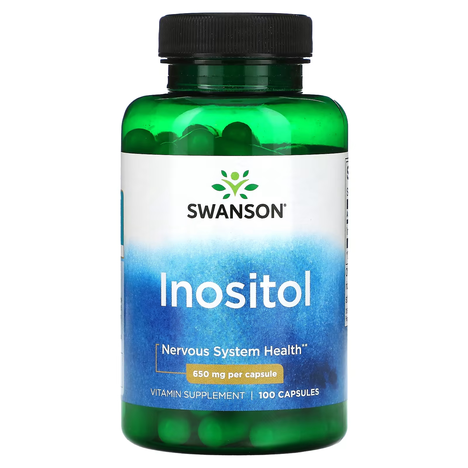 Инозитол Swanson, 650 мг swanson хирозитол d хиро инозитол 85 мг 60 капсул
