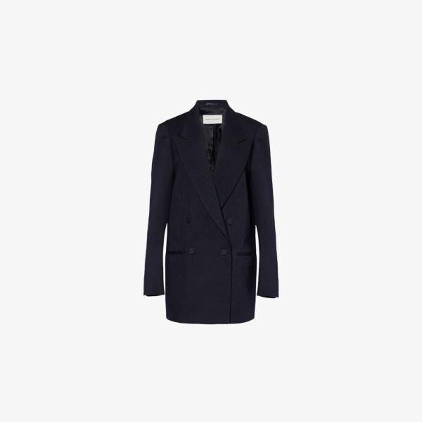 

Двубортный шерстяной пиджак Blink Dries Van Noten, синий