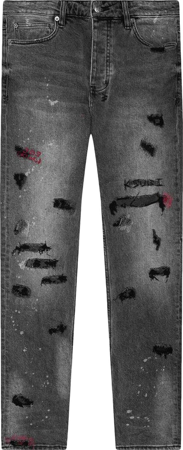 

Джинсы Ksubi Chitch Mid Rise Slim Fit 'Trashed Devil', черный