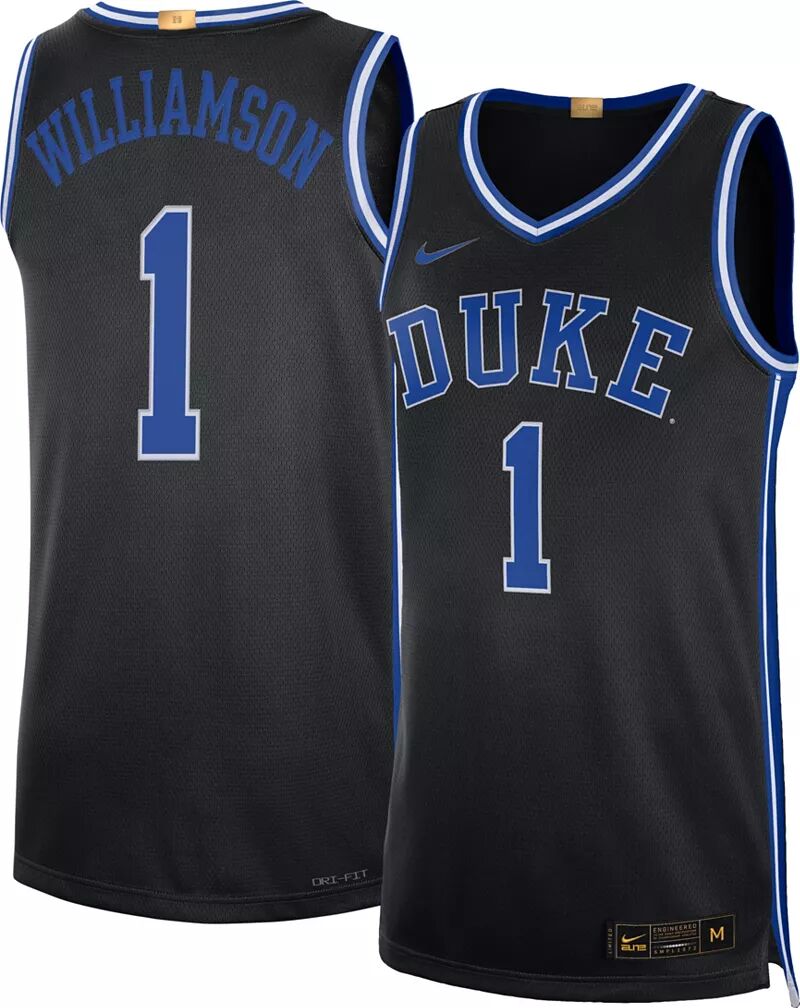 Мужская баскетбольная майка Nike Duke Blue Devils Zion Williamson #1 Black Limited