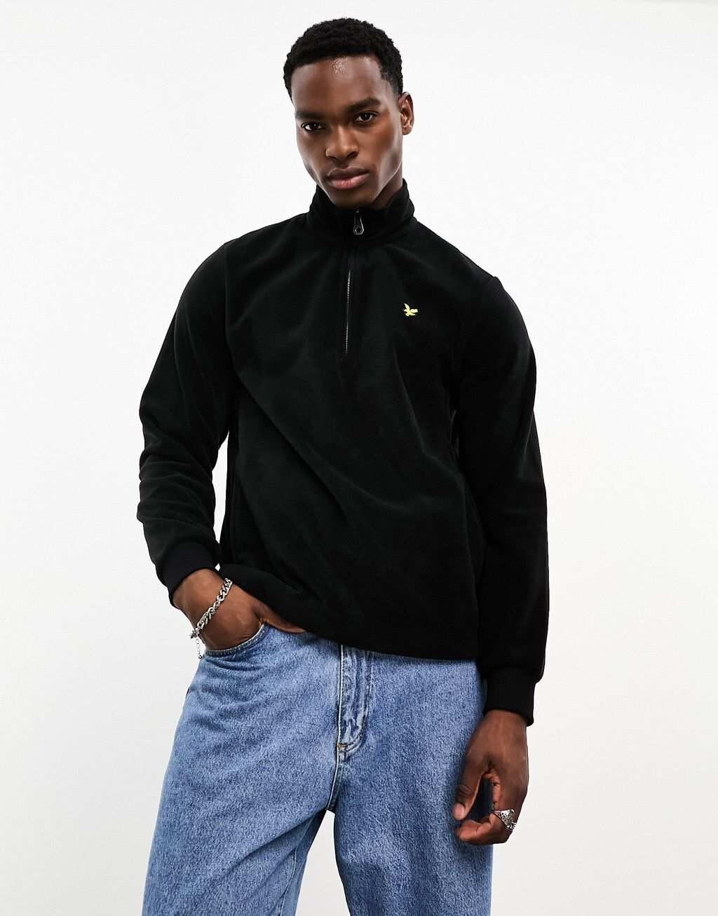 

Черная толстовка на молнии с логотипом Lyle & Scott, Черный