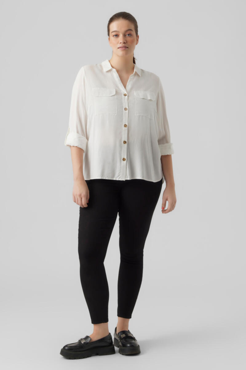 Рубашка больших размеров Vero Moda Curve, белый рубашка больших размеров с длинными рукавами vero moda curve белый