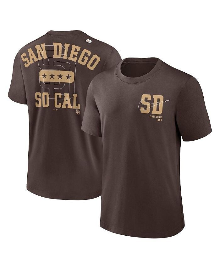 

Мужская коричневая футболка San Diego Padres Statement Game Over Nike, коричневый