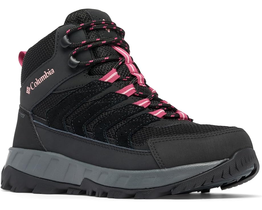 Походная обувь Columbia Strata Trail Mid Wp, цвет Black/Salmon Rose