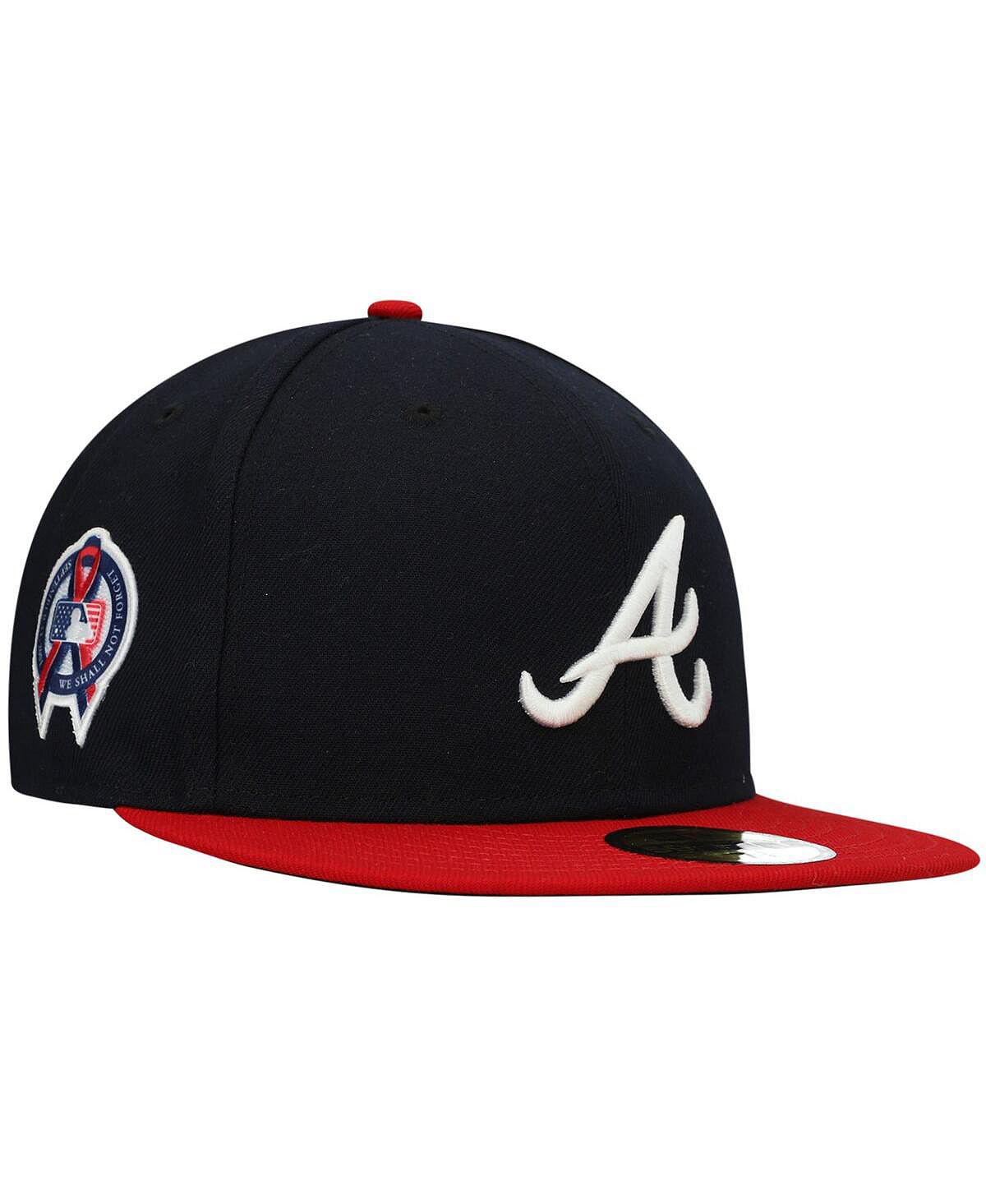 

Мужская темно-синяя шляпа Atlanta Braves 9, 11 с мемориальной боковой нашивкой 59Fifty. New Era