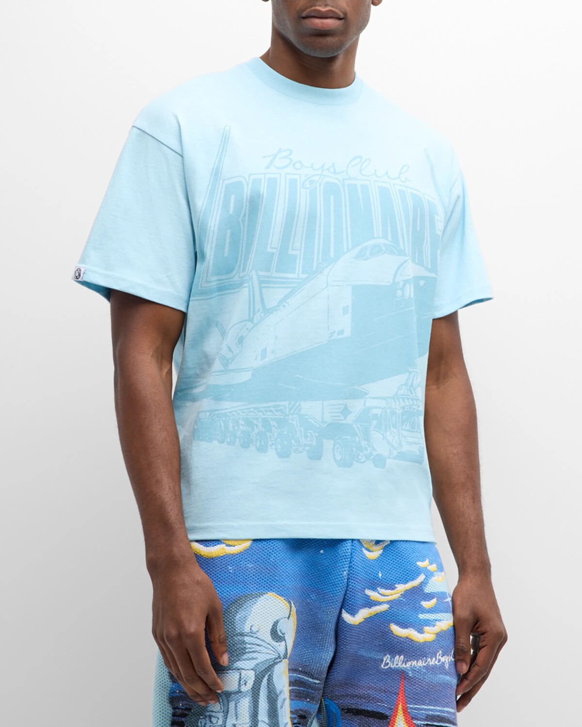 

Мужская футболка с рисунком в тон Billionaire Boys Club, цвет Crystal Blue