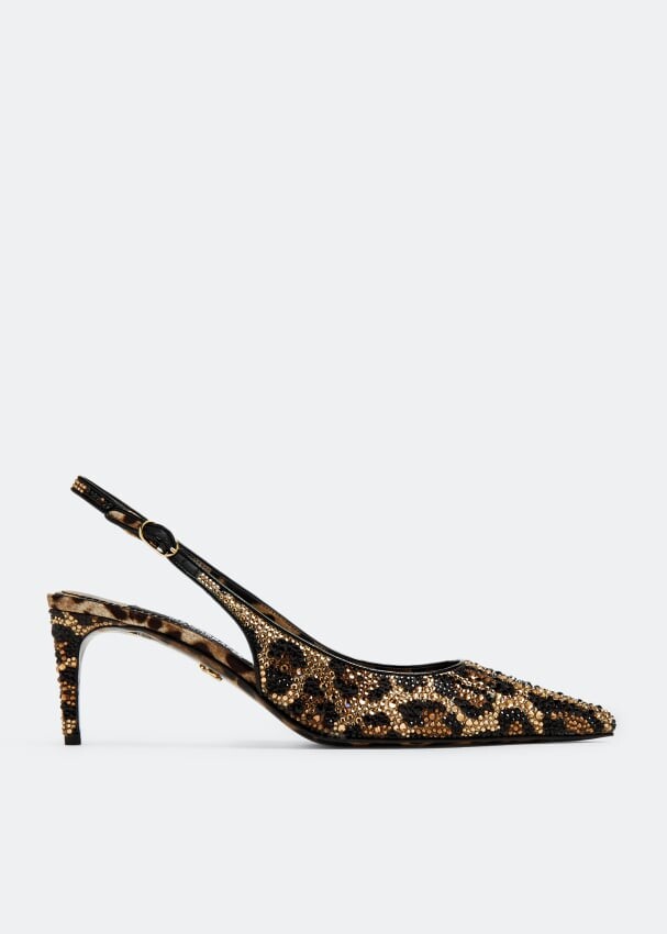 

Туфли Dolce&Gabbana Embellished Slingback, животный принт
