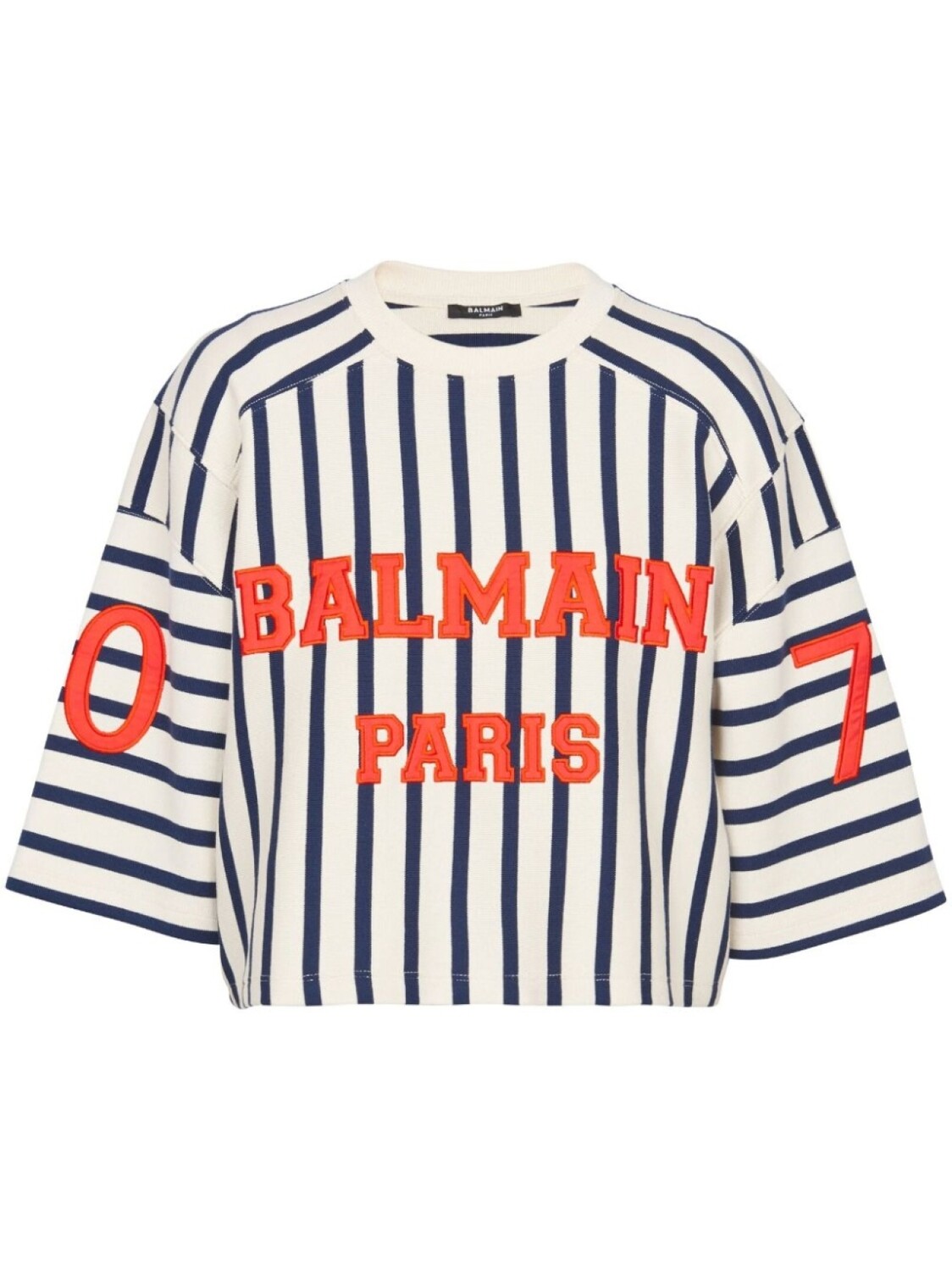 

Balmain укороченная футболка с логотипом