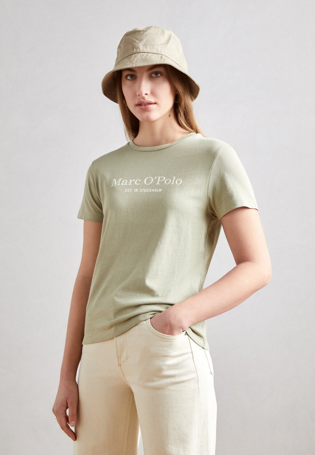 Футболка с принтом SHORT SLEEVE LOGO Marc O'Polo, цвет steamed sage