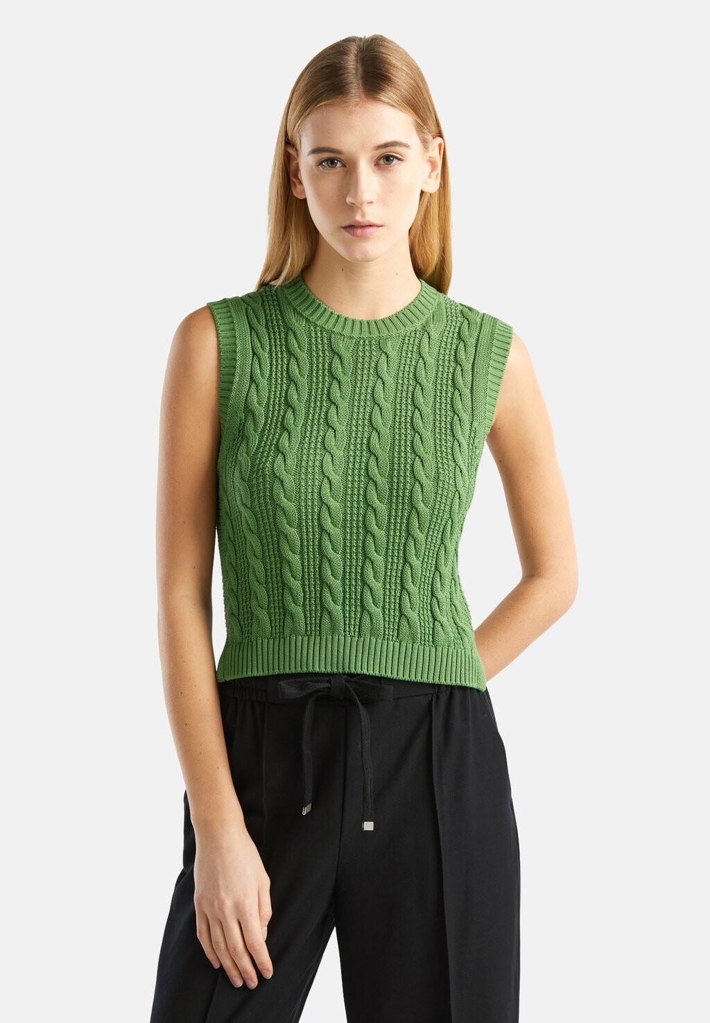 

Свитер Crewneck Cropped Fit United Colors of Benetton, зеленый