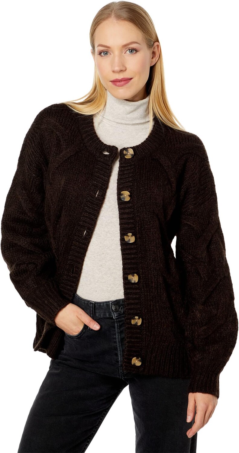 

Свитер Aviva Cable Cardigan Madewell, цвет Heather Bark