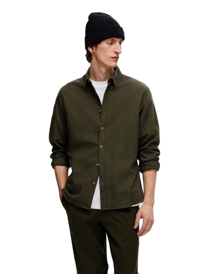 

Рубашка SELECTED HOMME SLHSLIMOWEN FLANNEL, зеленый