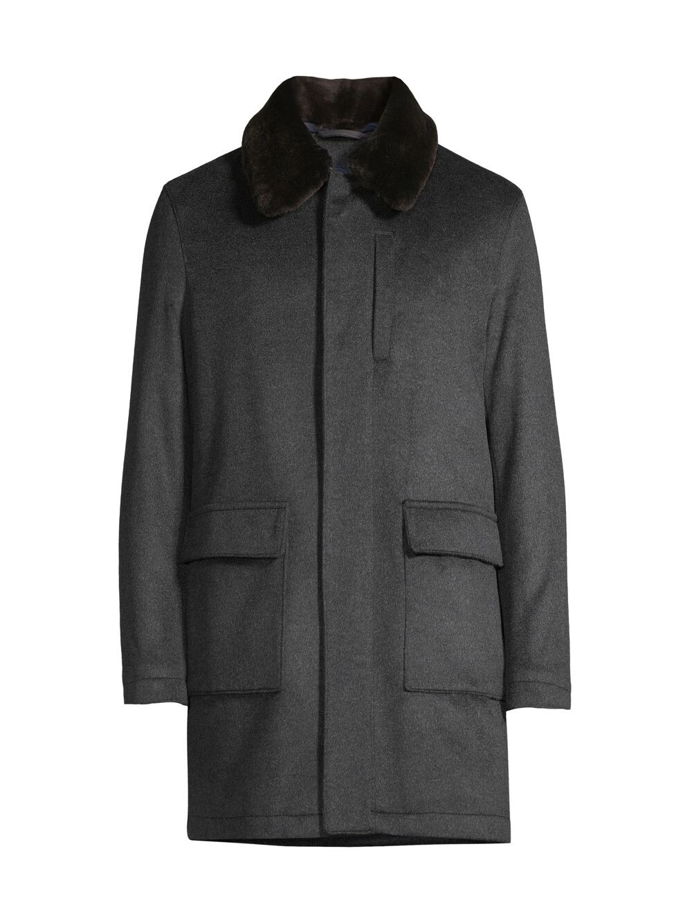 

Шерстяное пальто Tex с отделкой из овчины Corneliani, угольный, Серый
