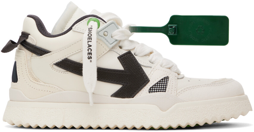 

Off-White Бело-черные кроссовки из губки