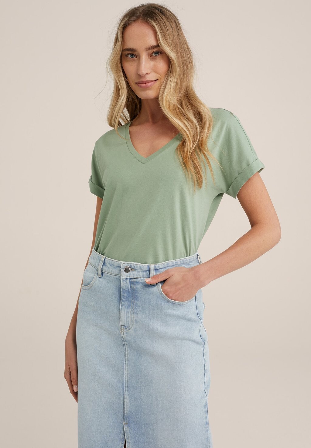 

Футболка базовая WE Fashion, цвет green