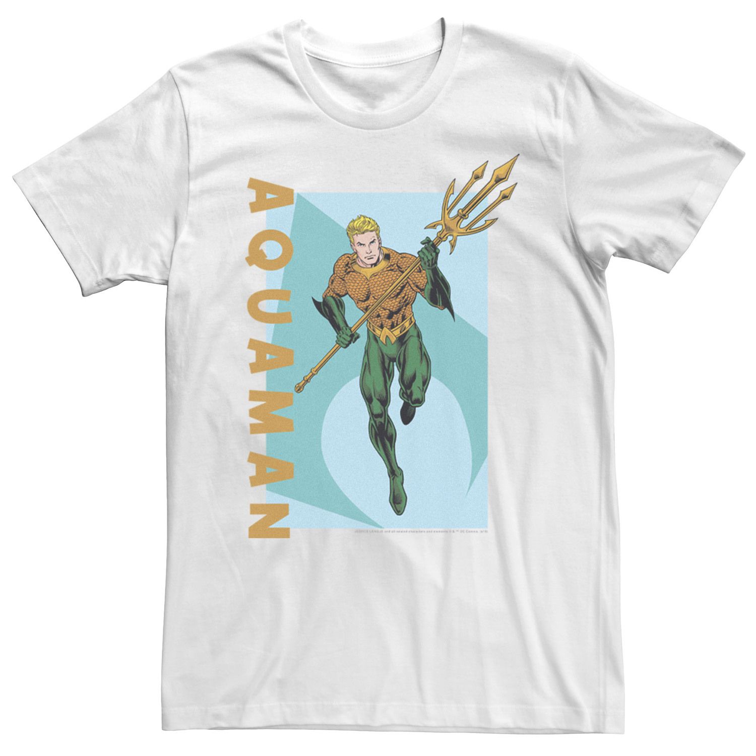 Мужская винтажная футболка «Лига Справедливости DC Comics» с Акваменом Licensed Character