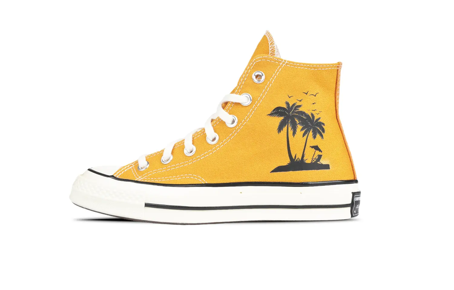 

1970-е годы Кеды унисекс с высоким берцем, желтые Converse