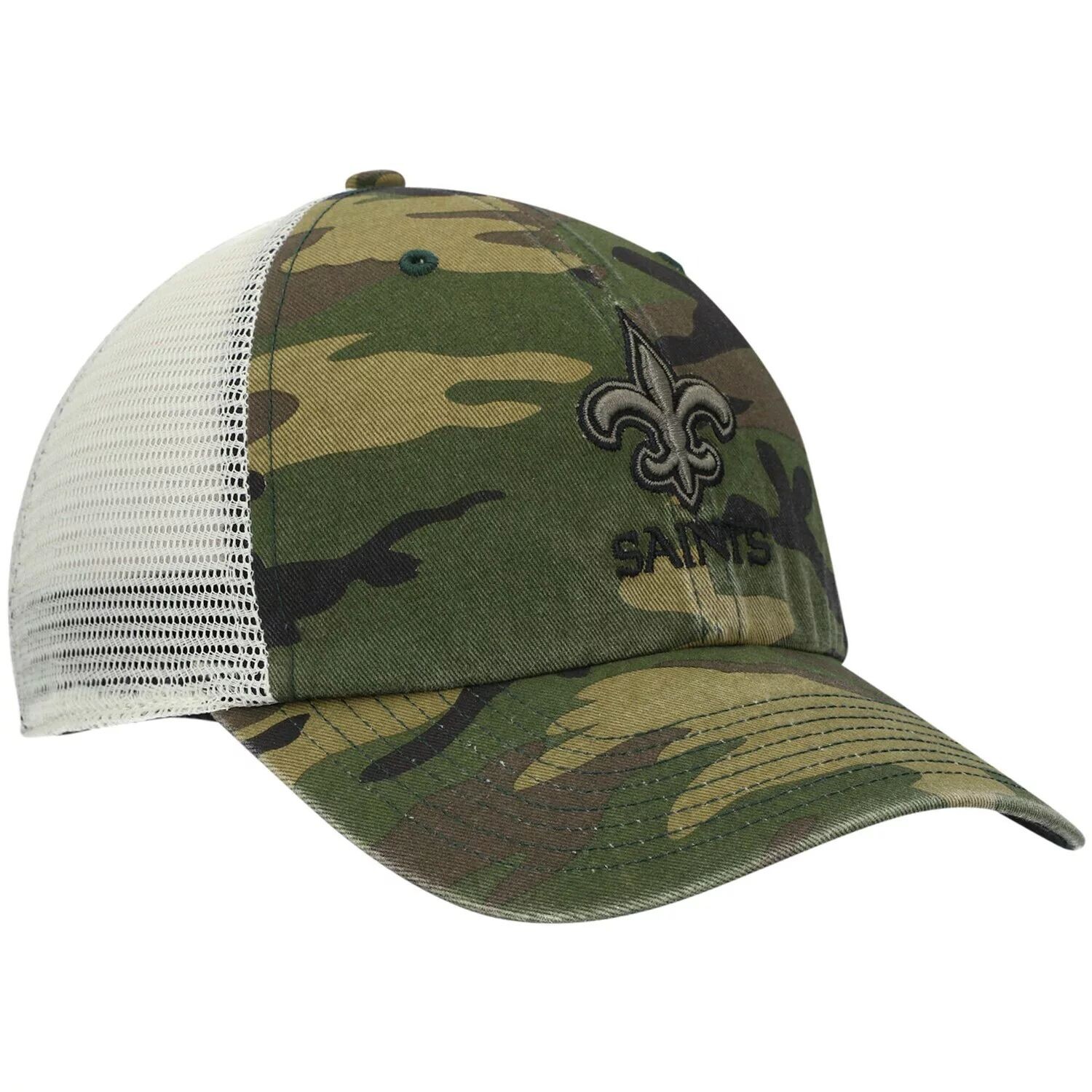 

Мужская камуфляжная кепка New Orleans Saints Branson '47 Clean Up Trucker