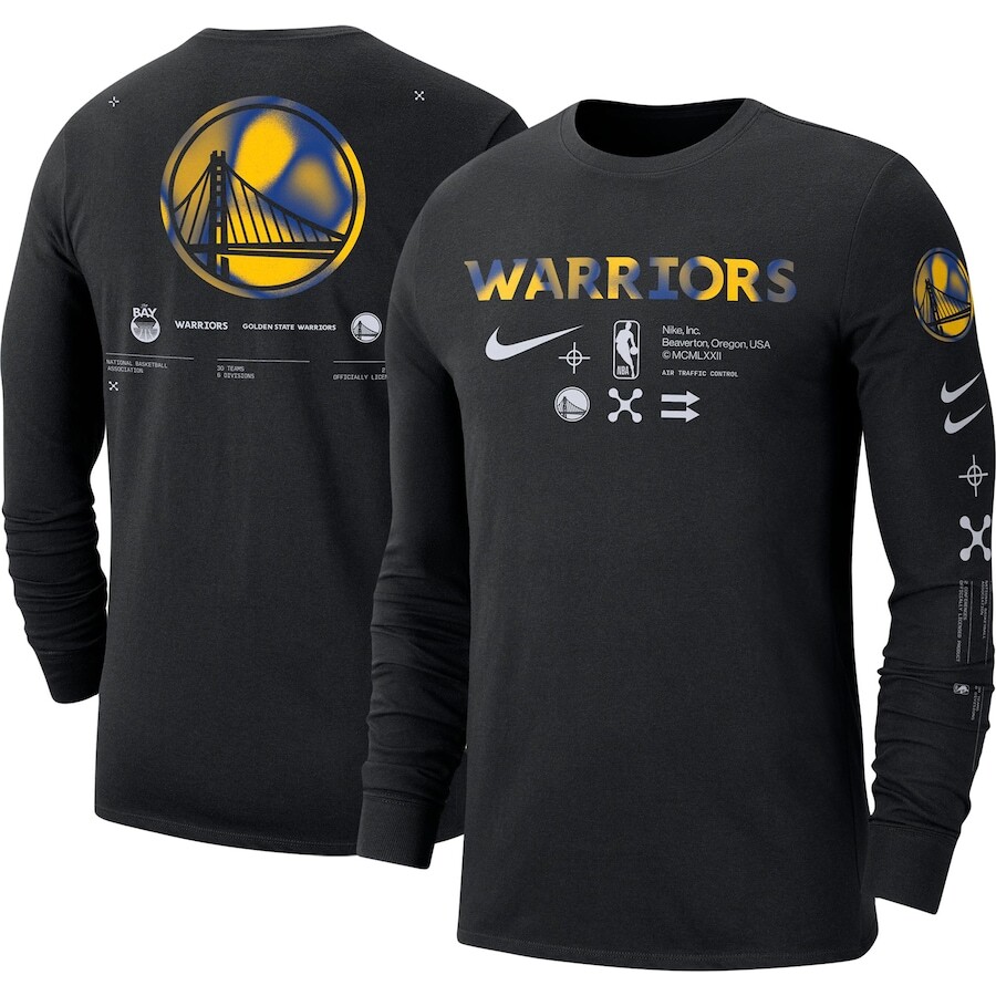 

Футболка с длинным рукавом Nike Golden State Warriors, черный