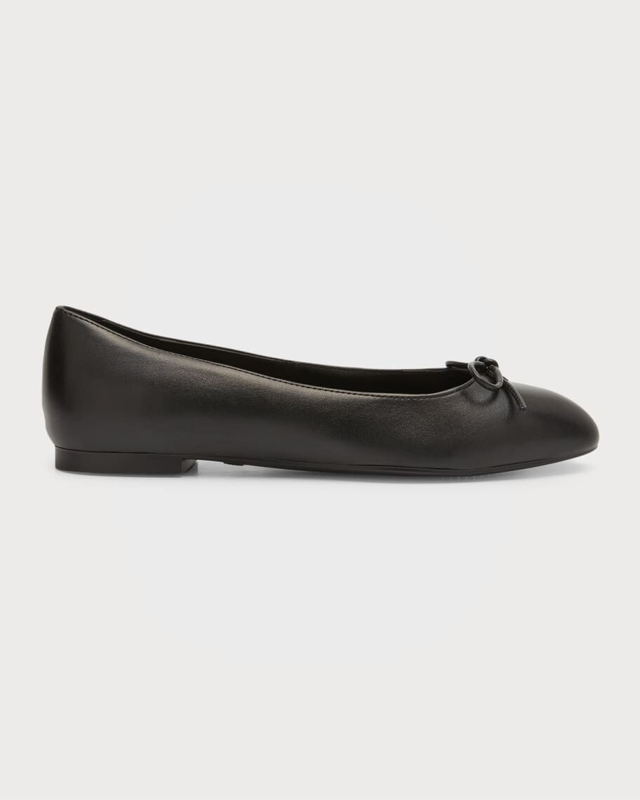 

Кожаные балетки с бантом Stuart Weitzman