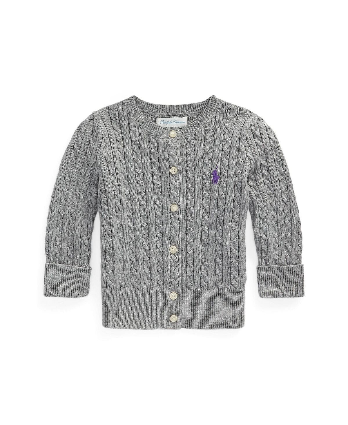 

Мини-кардиган из хлопка с длинными рукавами для маленьких девочек Polo Ralph Lauren