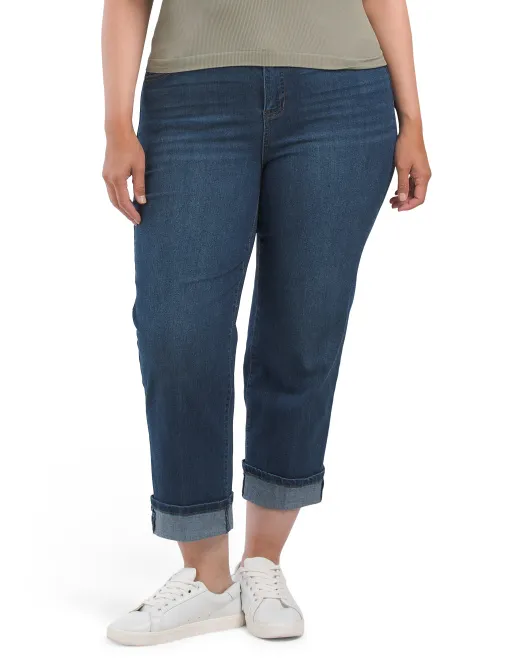 

Широкие джинсы с манжетами до щиколотки Plus Recycle D. Jeans, цвет Dark Sophie Rinse
