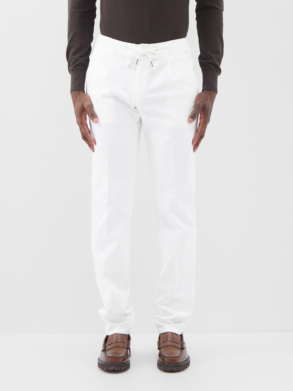 

Хлопковые брюки с эластичной талией Thom Sweeney, белый