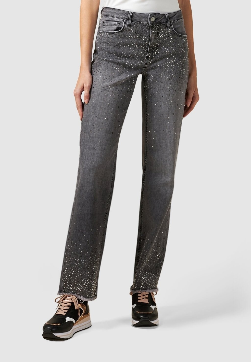 

Джинсы-сигареты With Studs Oltre, цвет grigio