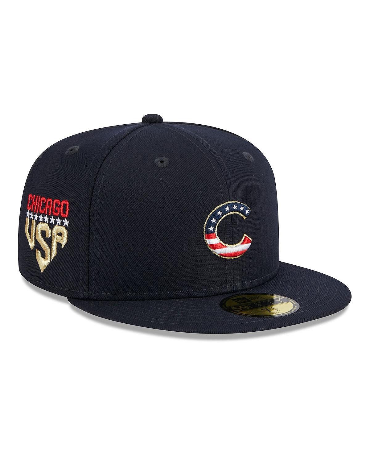 

Мужская темно-синяя шляпа Chicago Cubs 4 июля 59FIFTY, 2023 г. New Era