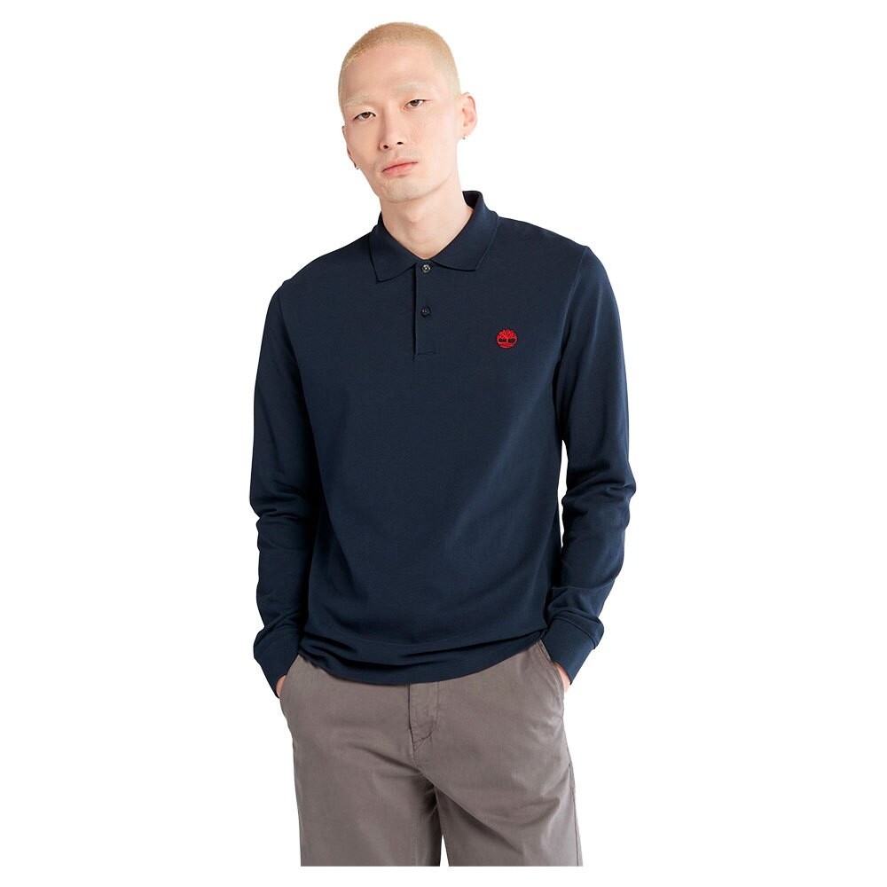 

Поло с длинным рукавом Timberland Pique Slim, синий