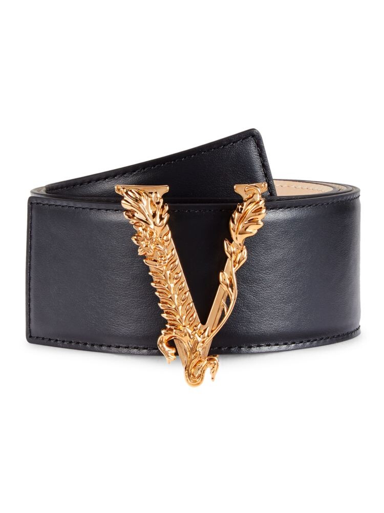 

Кожаный ремень Virtus Versace, цвет Black Gold